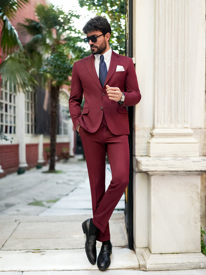 Bordeaux Slim-Fit Suit 3-Piece VIOSSI