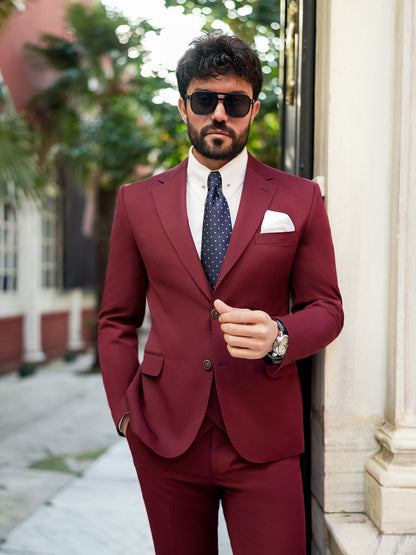 Bordeaux Slim-Fit Suit 3-Piece VIOSSI