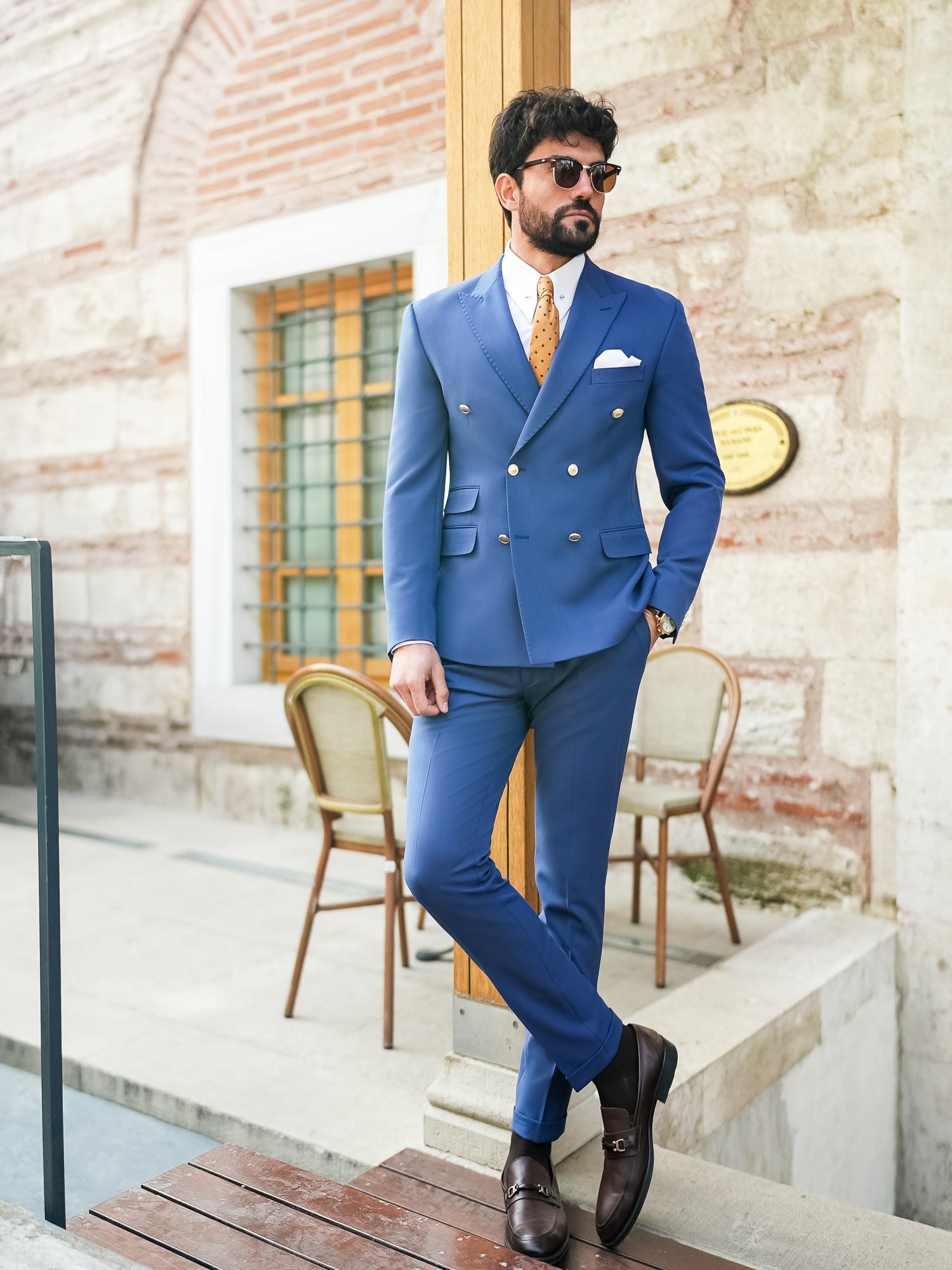 Navy Double Breasted Suit 2-Piece VIOSSI