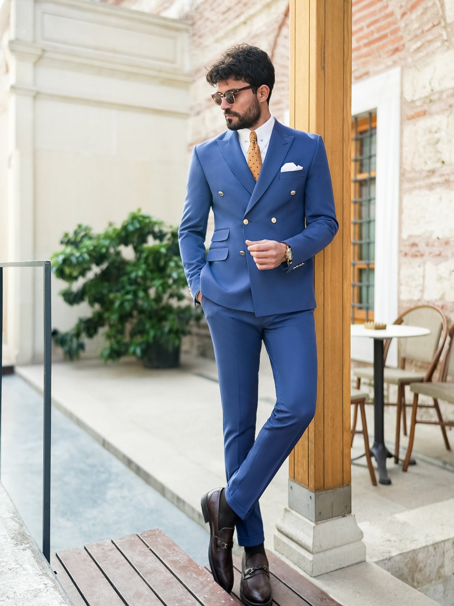 Navy Double Breasted Suit 2-Piece VIOSSI