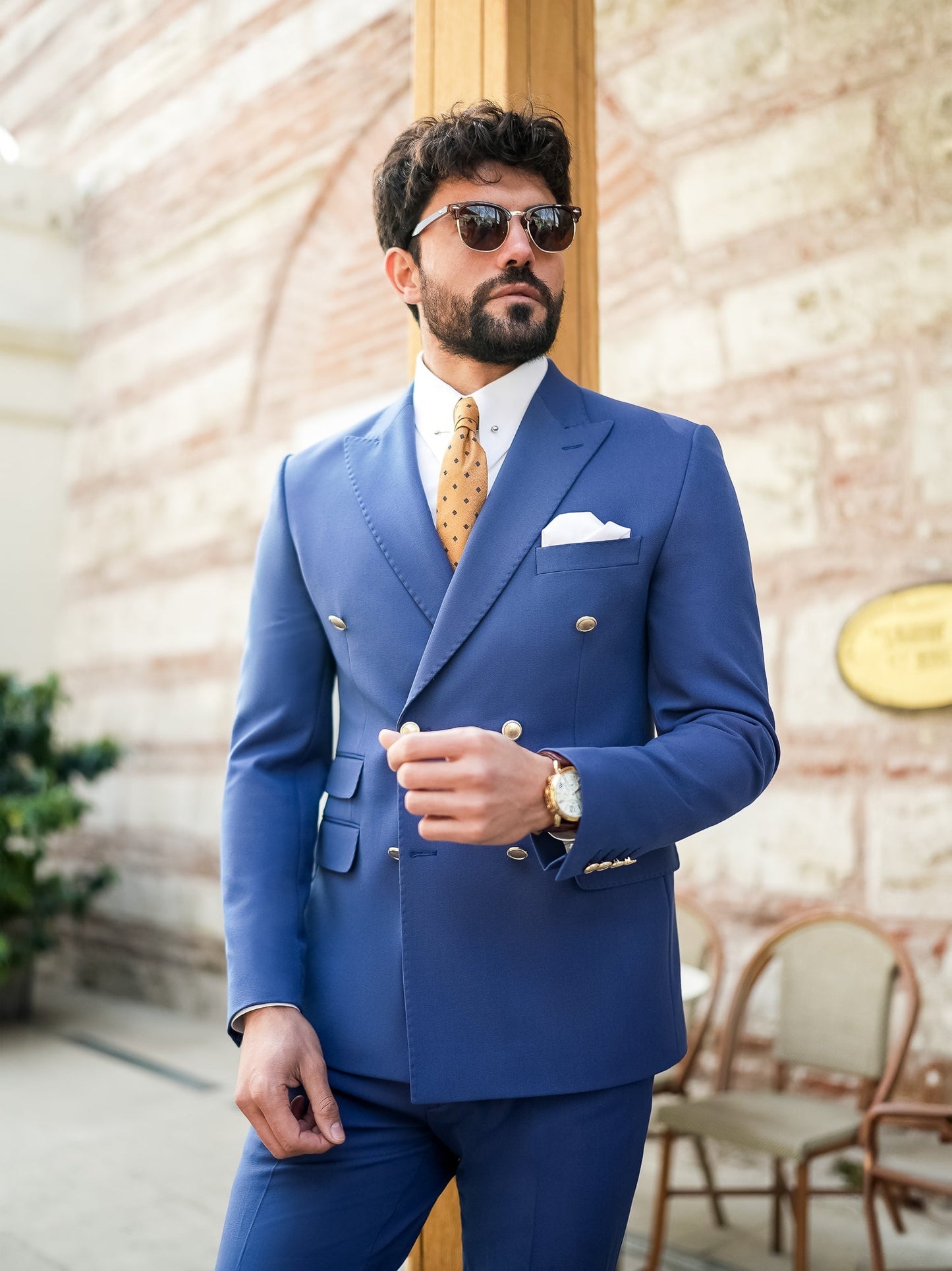 Navy Double Breasted Suit 2-Piece VIOSSI