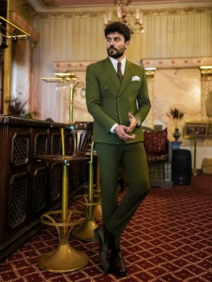 Khaki Double Breasted Suit 2-Piece VIOSSI