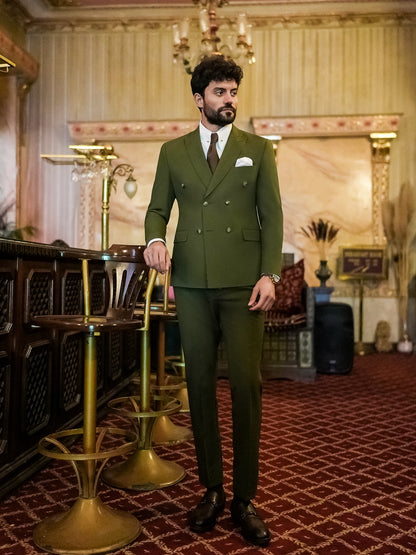 Khaki Double Breasted Suit 2-Piece VIOSSI