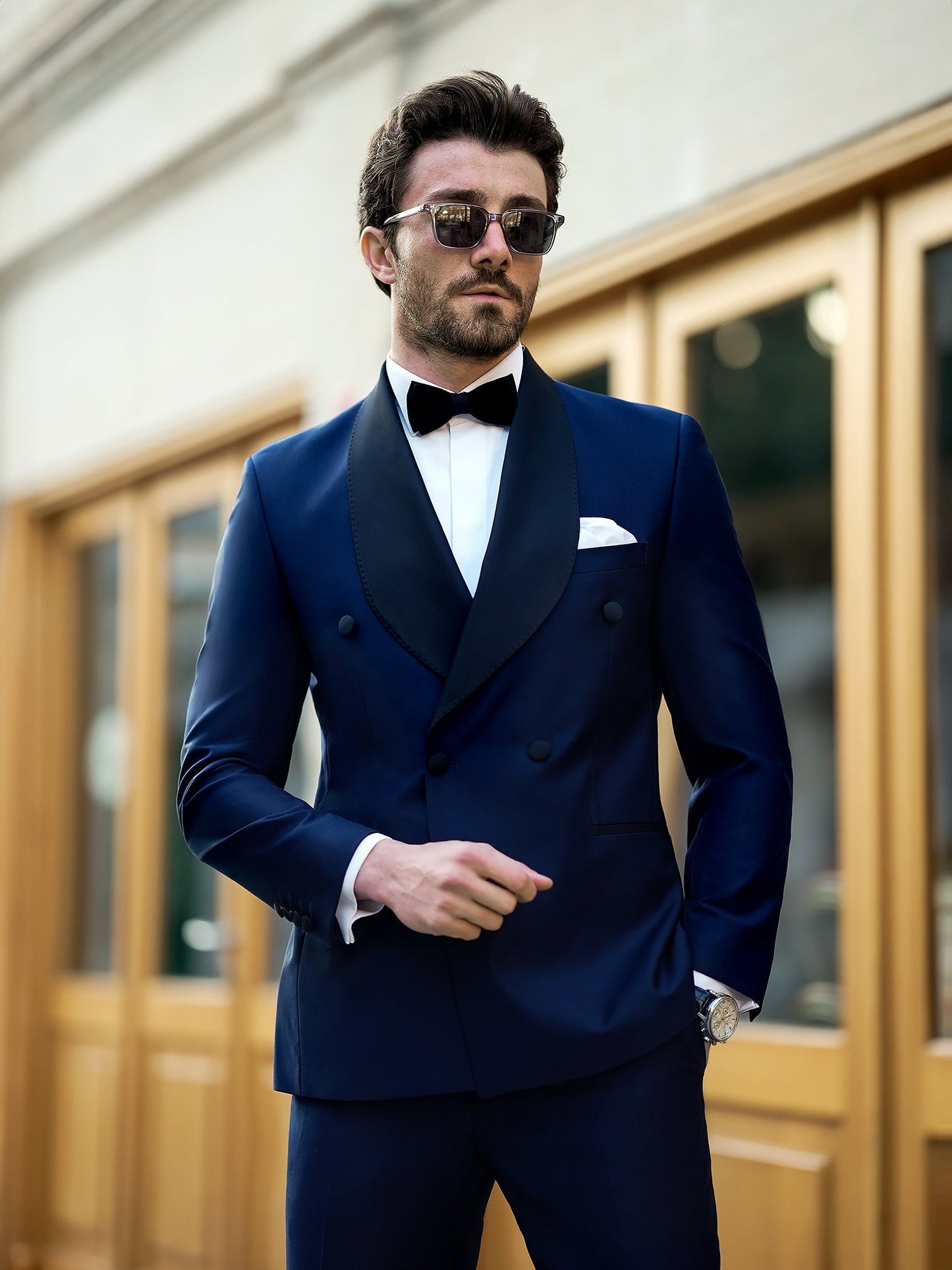 Navy Double Breasted Tuxedo 2-Piece - BRABION