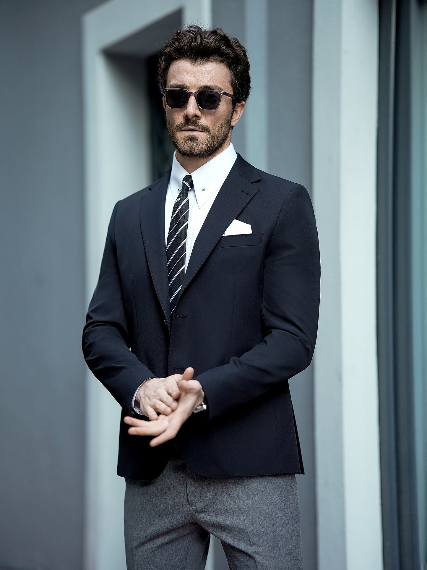 Black Single Breasted Blazer - BRABION