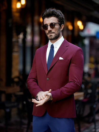 Bordeaux Single Breasted Blazer - BRABION