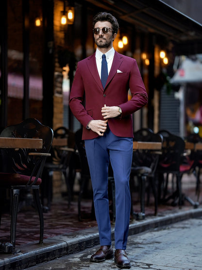 Bordeaux Single Breasted Blazer - BRABION