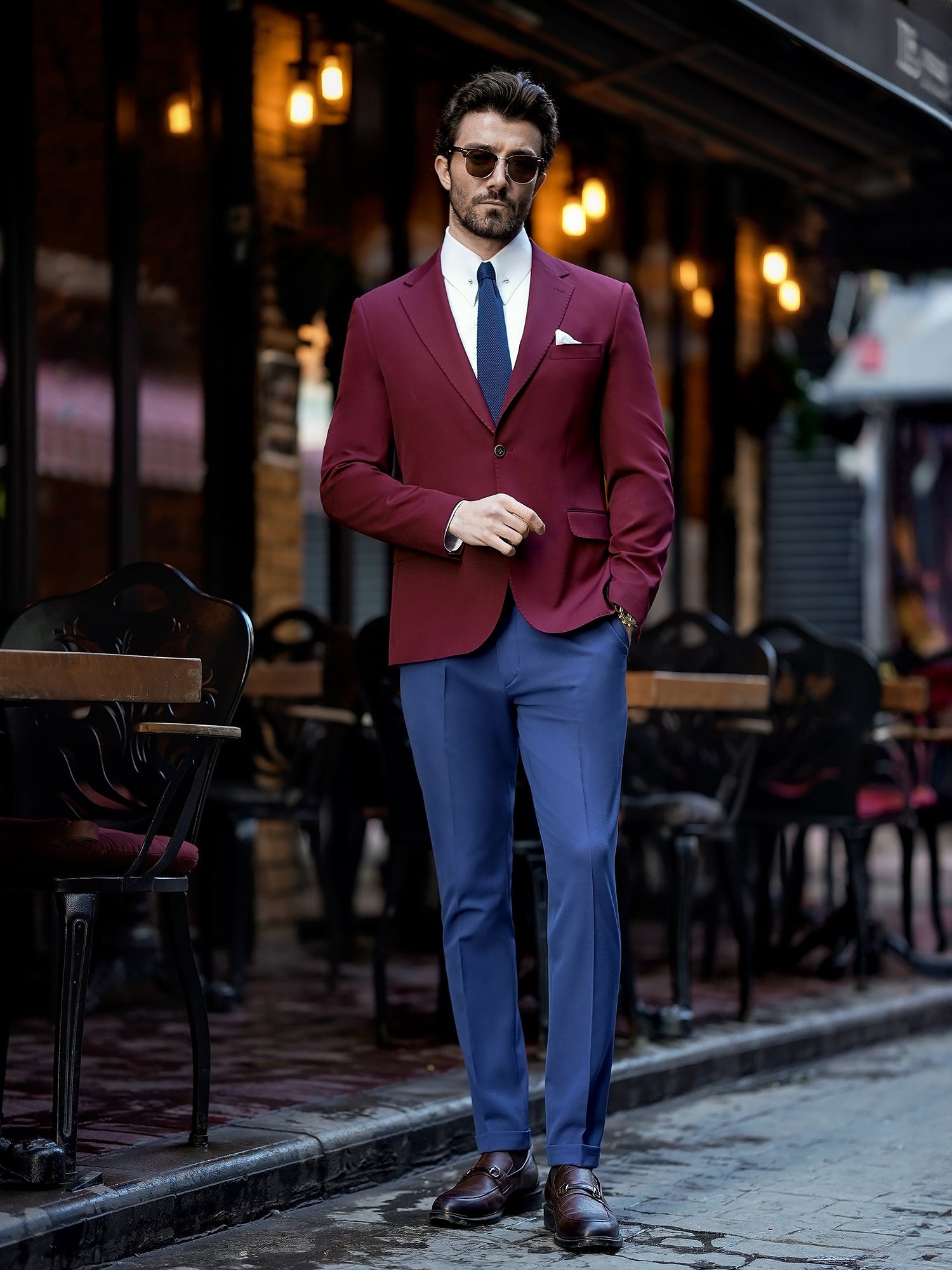Bordeaux Single Breasted Blazer - BRABION
