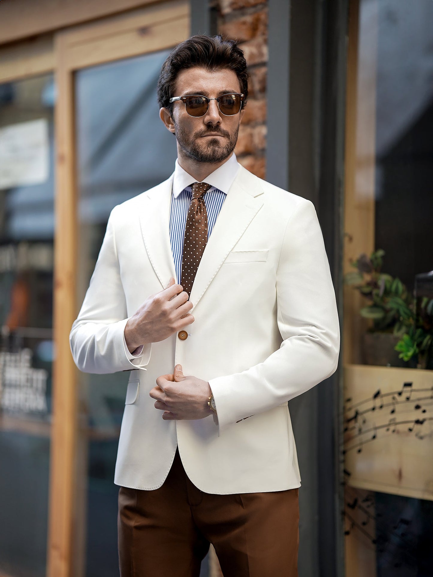 White Single Breasted Blazer - BRABION