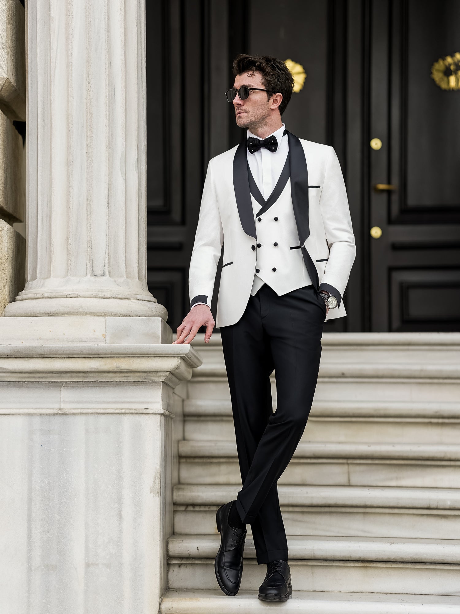 White Slim-Fit Tuxedo 3-Piece - BRABION