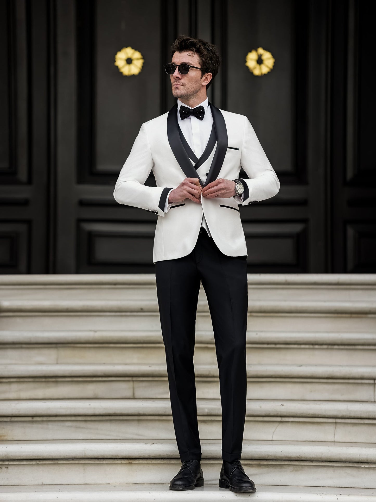 White Slim-Fit Tuxedo 3-Piece - BRABION