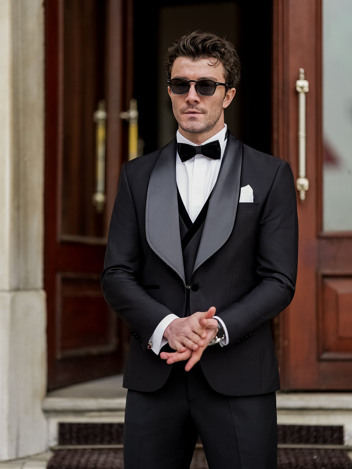 Black Slim-Fit Tuxedo 3-Piece - BRABION