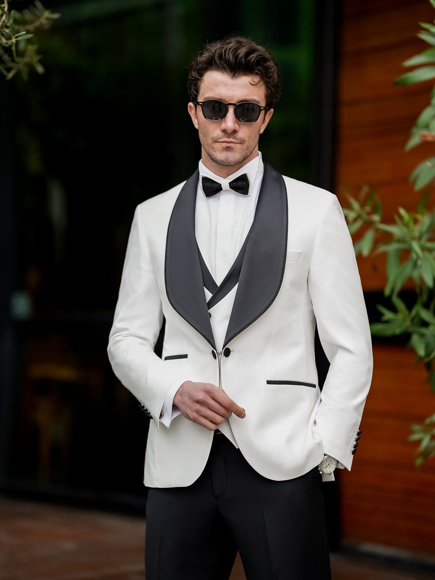 White Slim-Fit Tuxedo 3-Piece - BRABION