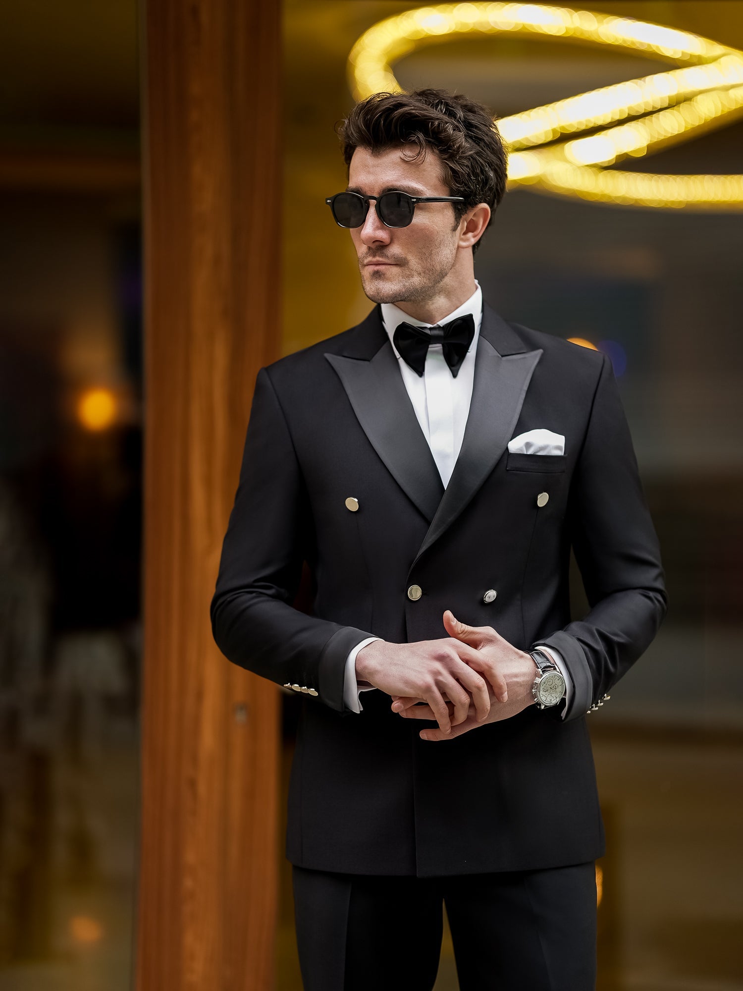 Black Double Breasted Tuxedo 2-Piece - BRABION