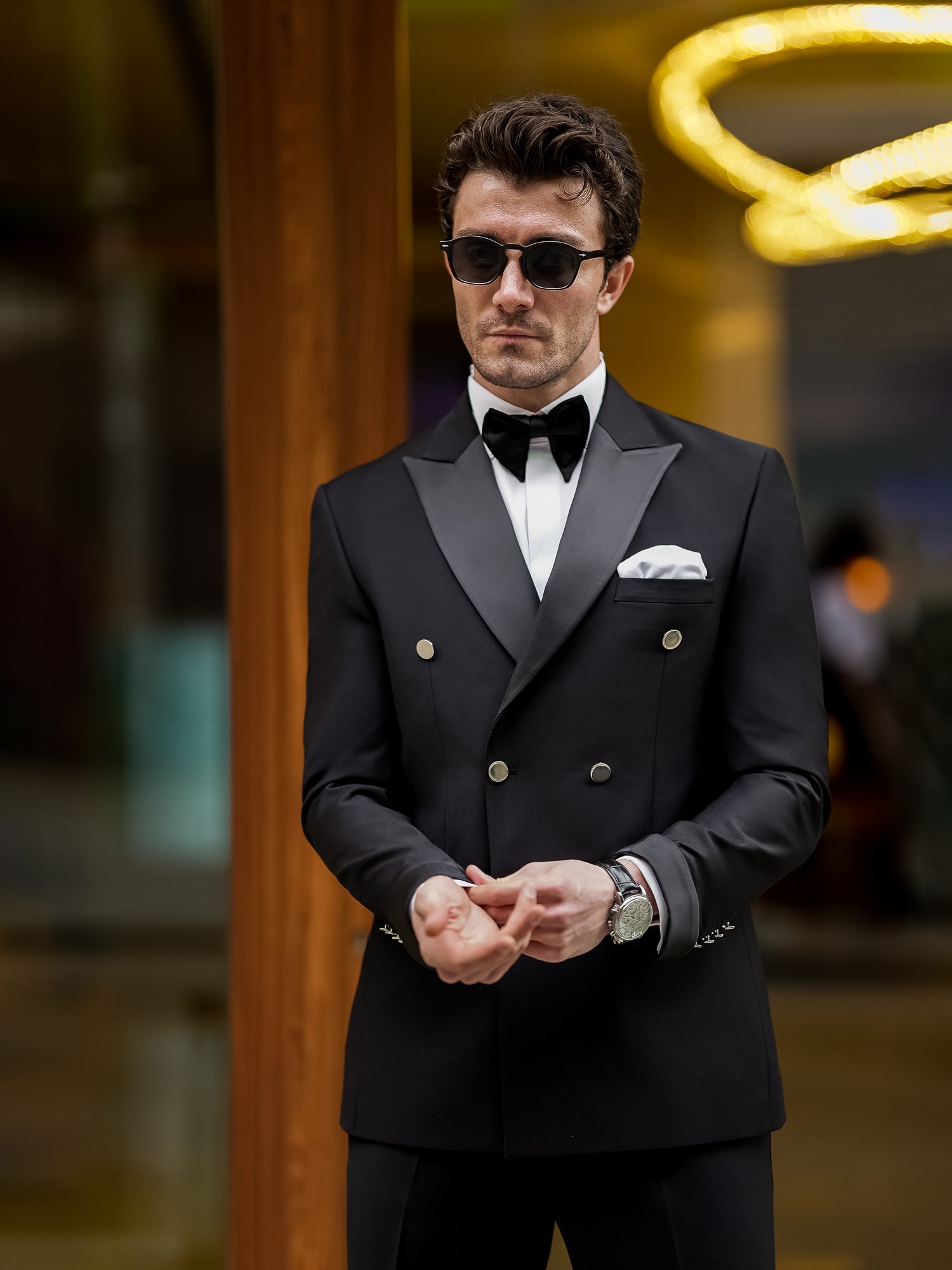 Black Double Breasted Tuxedo 2-Piece - BRABION