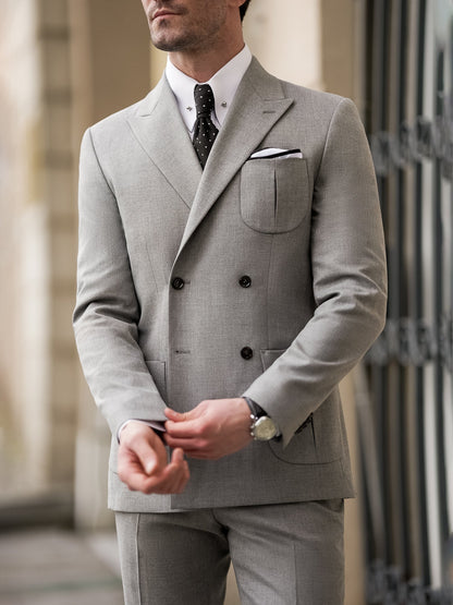 Grey Double Breasted Suit 2-Piece VIOSSI