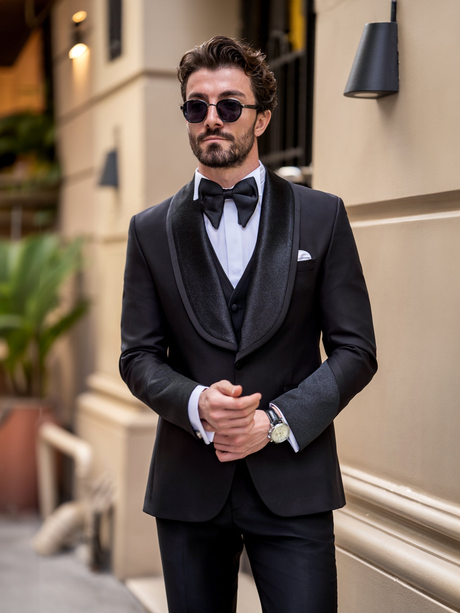 Black Slim-Fit Tuxedo 3-Piece - BRABION