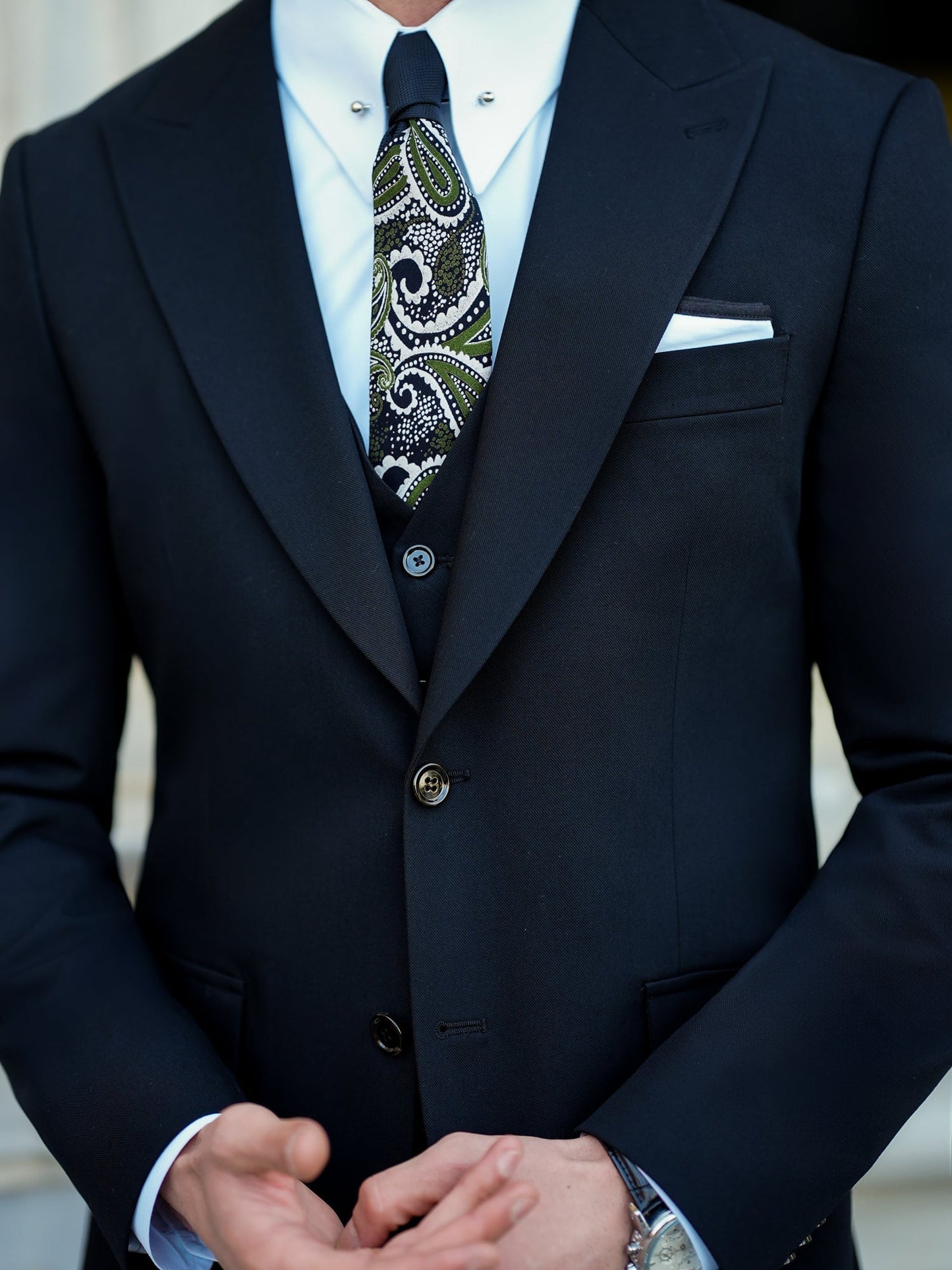 Black Slim-Fit Suit 3-Piece VIOSSI