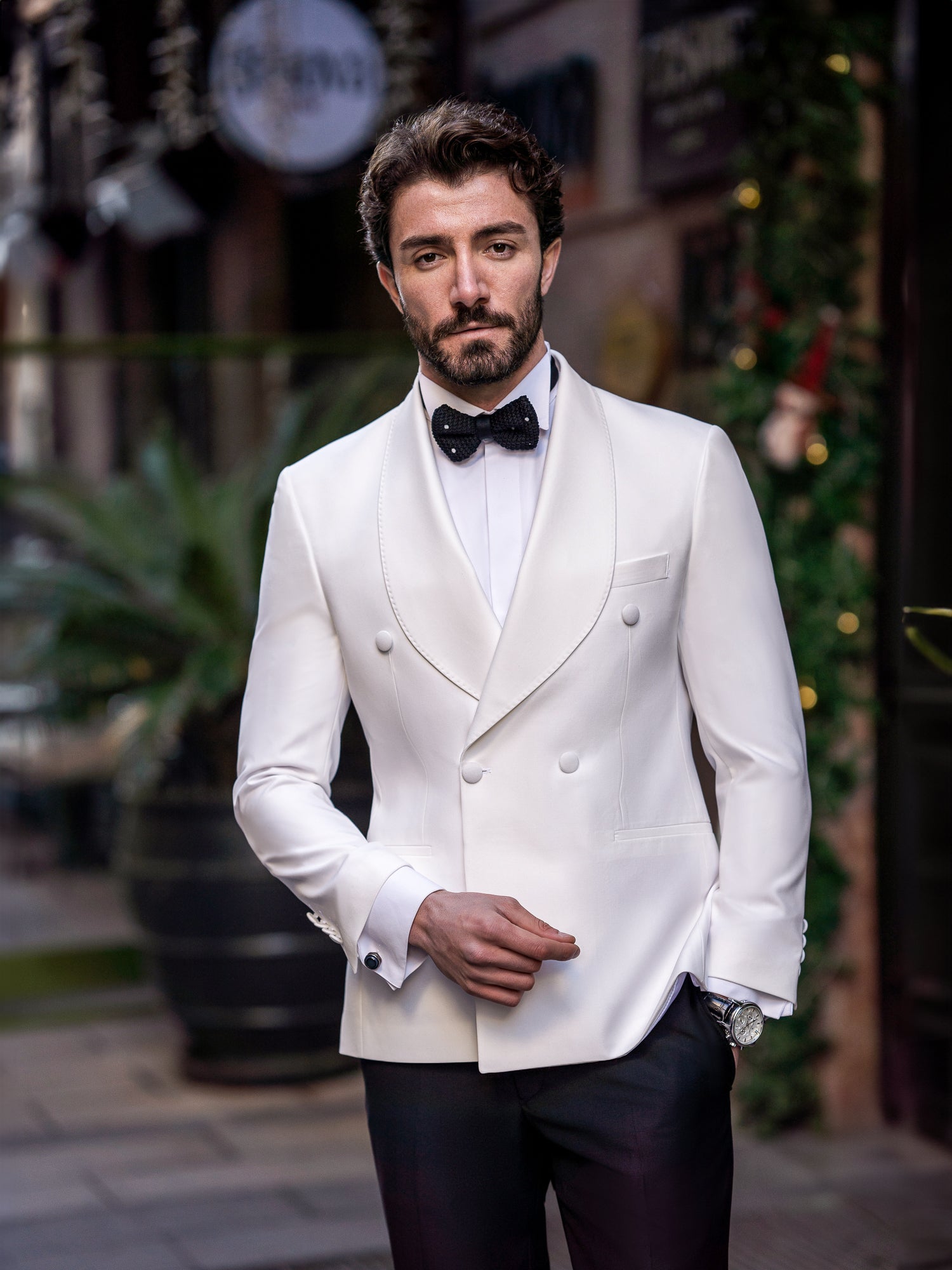 White Double Breasted Tuxedo 2-Piece - BRABION