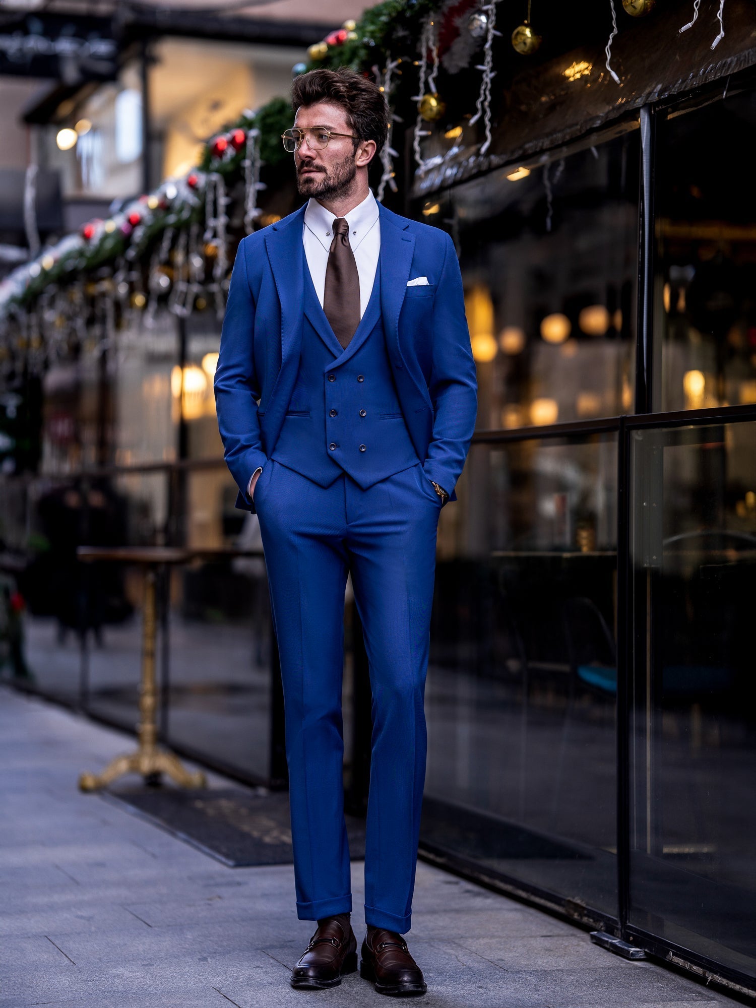 Navy Slim-Fit Suit 3-Piece VIOSSI