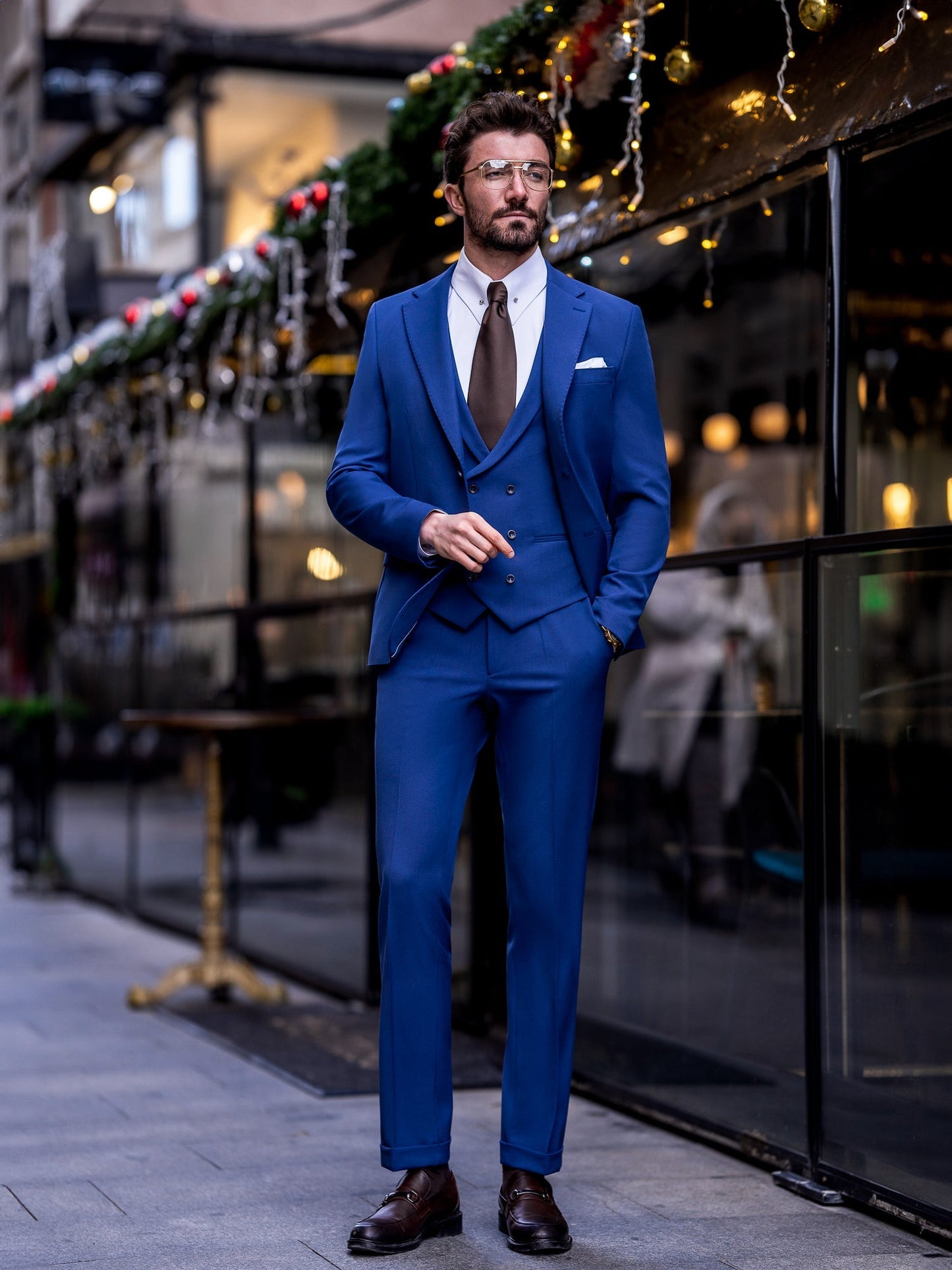 Navy Slim-Fit Suit 3-Piece VIOSSI
