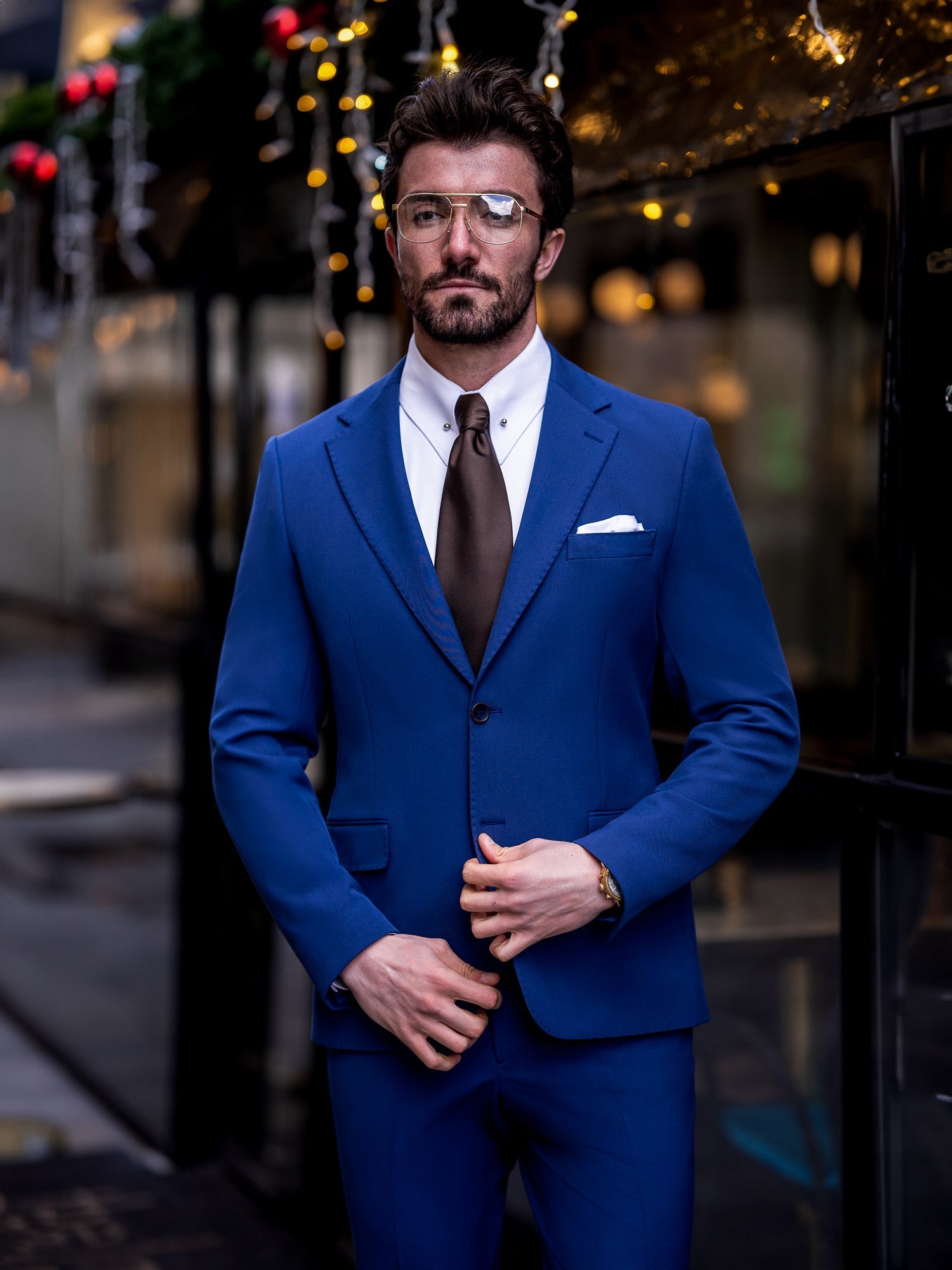 Navy Slim-Fit Suit 3-Piece VIOSSI