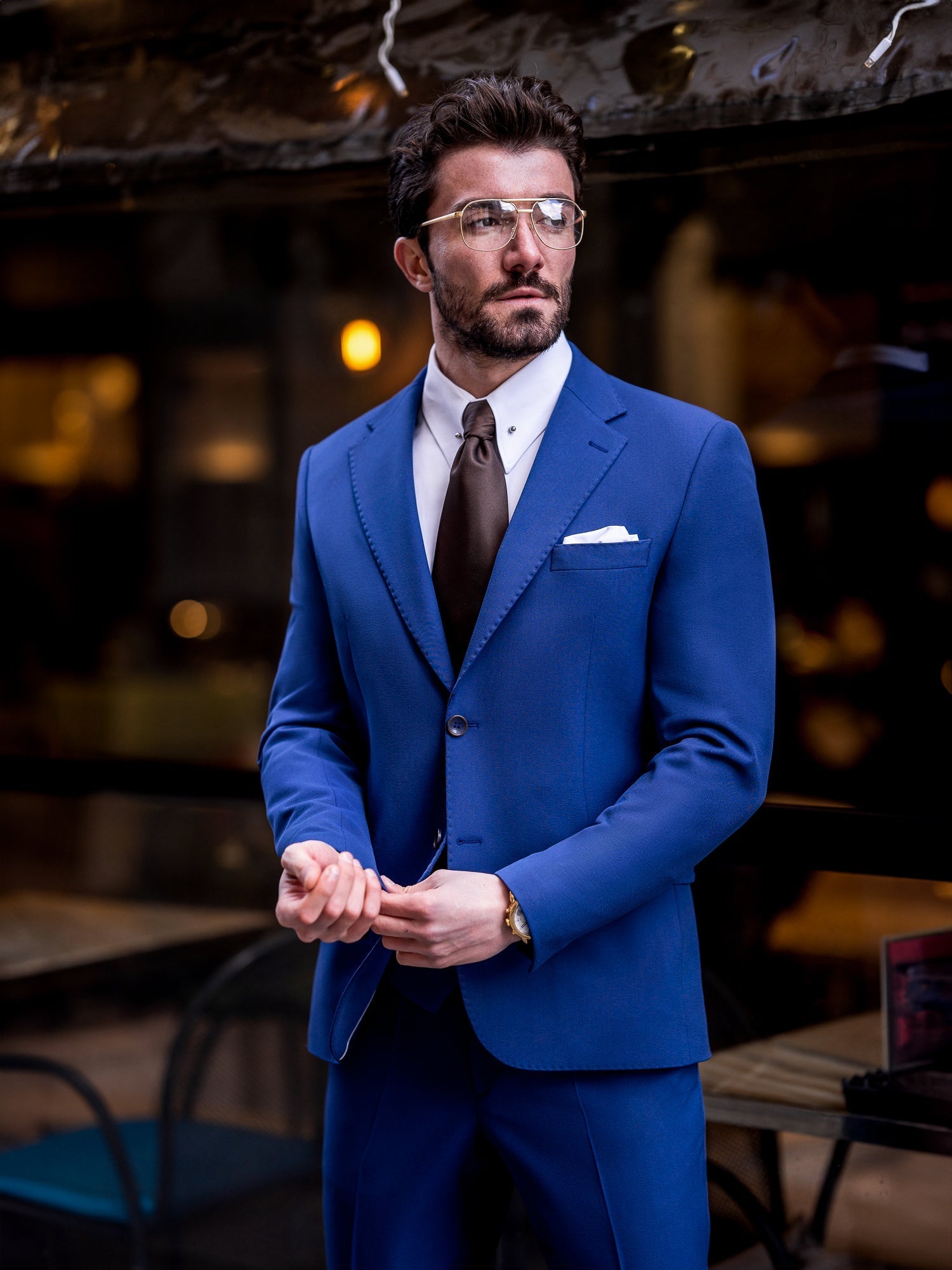 Navy Slim-Fit Suit 3-Piece VIOSSI