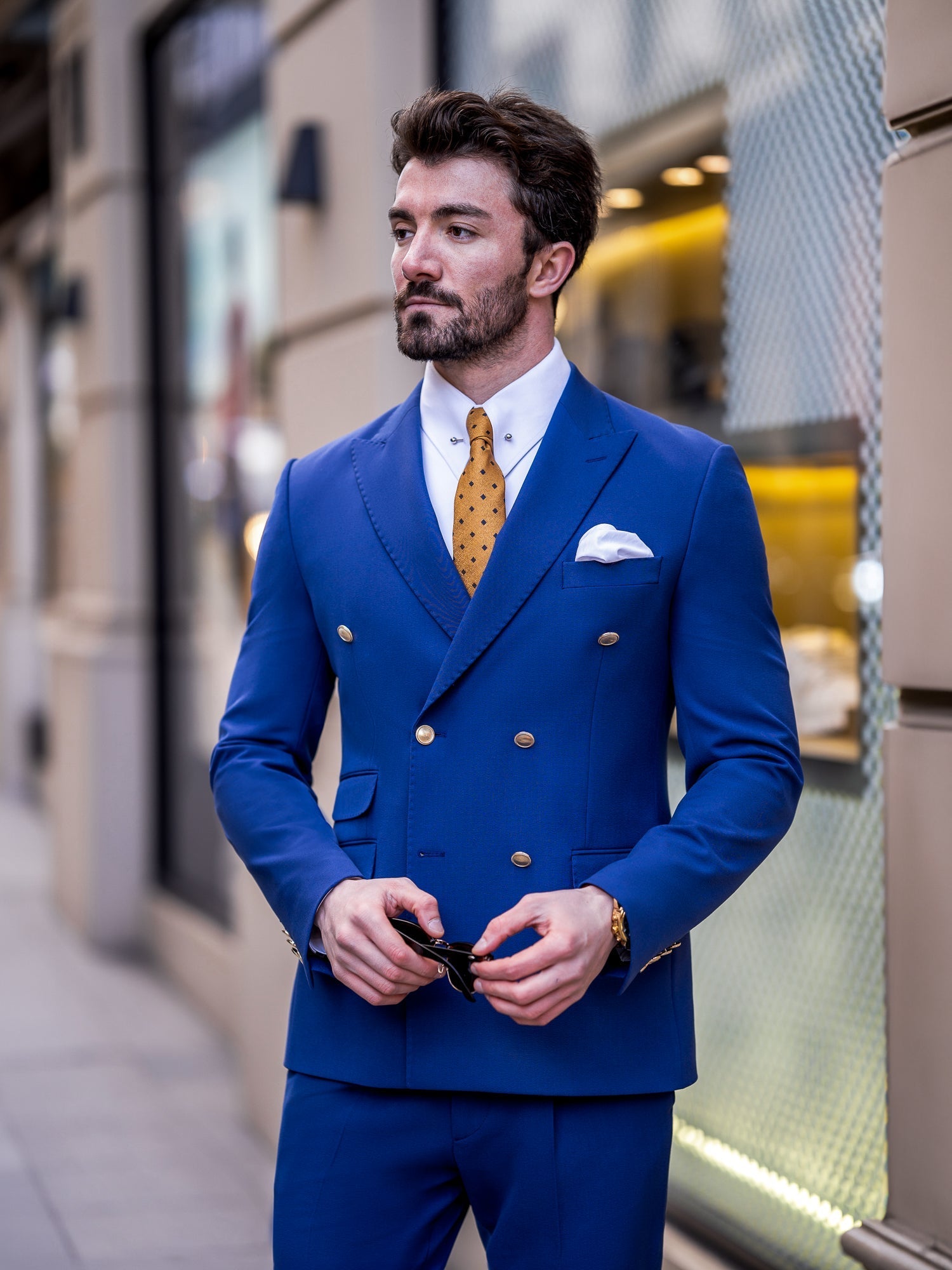 Navy Double Breasted Suit 2-Piece VIOSSI