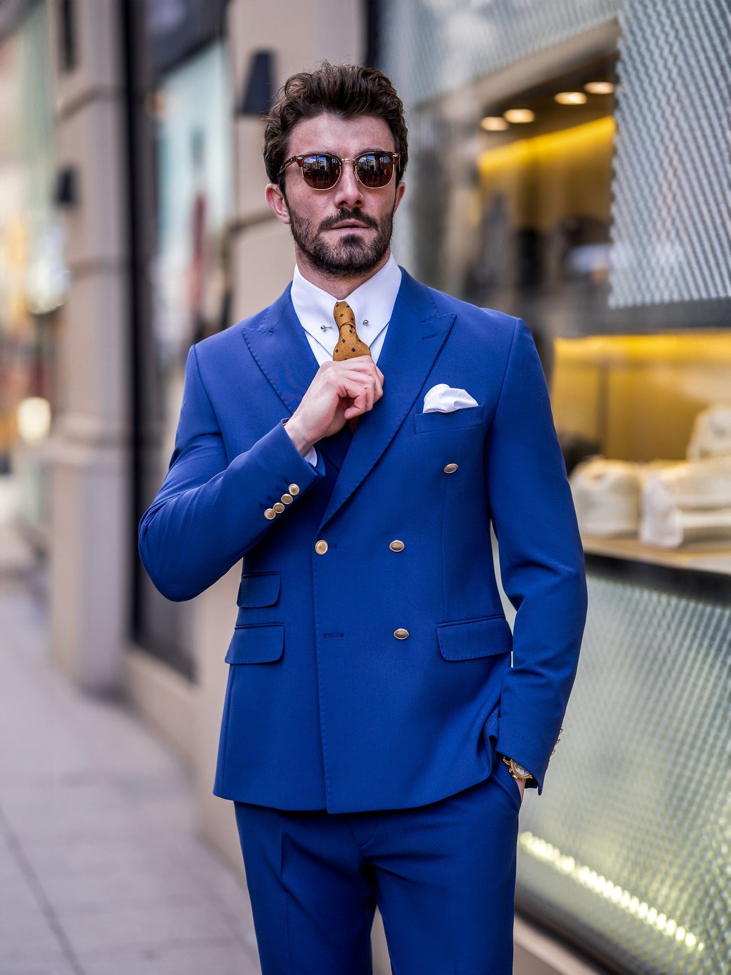 Navy Double Breasted Suit 2-Piece VIOSSI