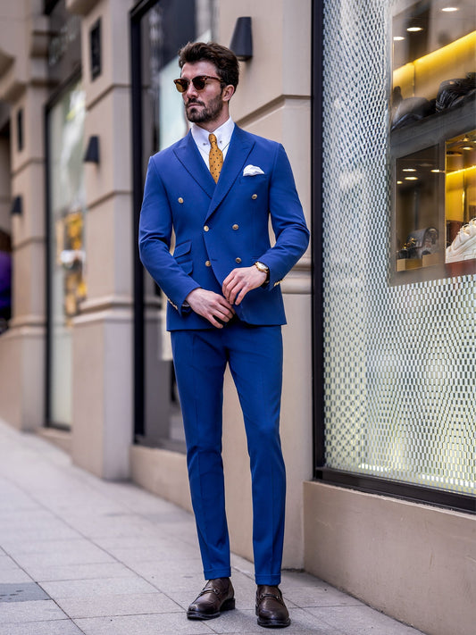 Navy Double Breasted Suit 2-Piece VIOSSI