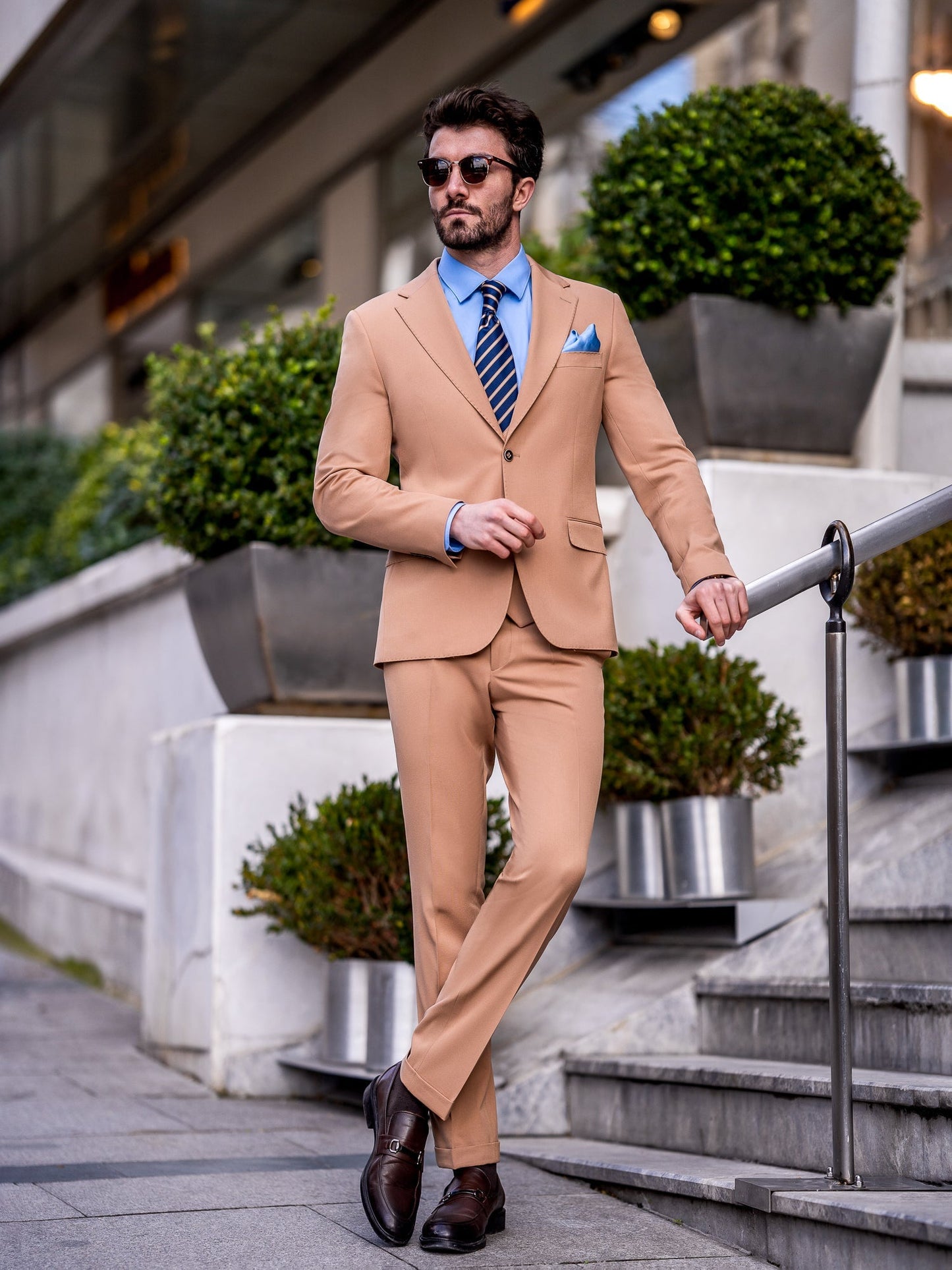 Camel Slim-Fit Suit 3-Piece VIOSSI