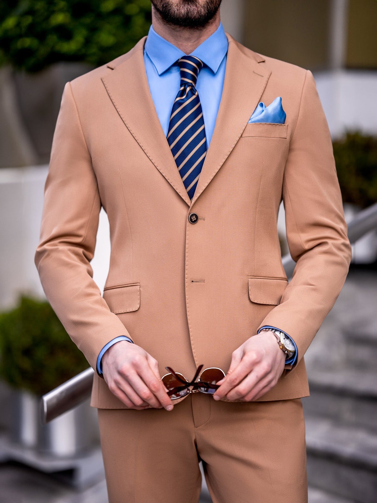Camel Slim-Fit Suit 3-Piece VIOSSI