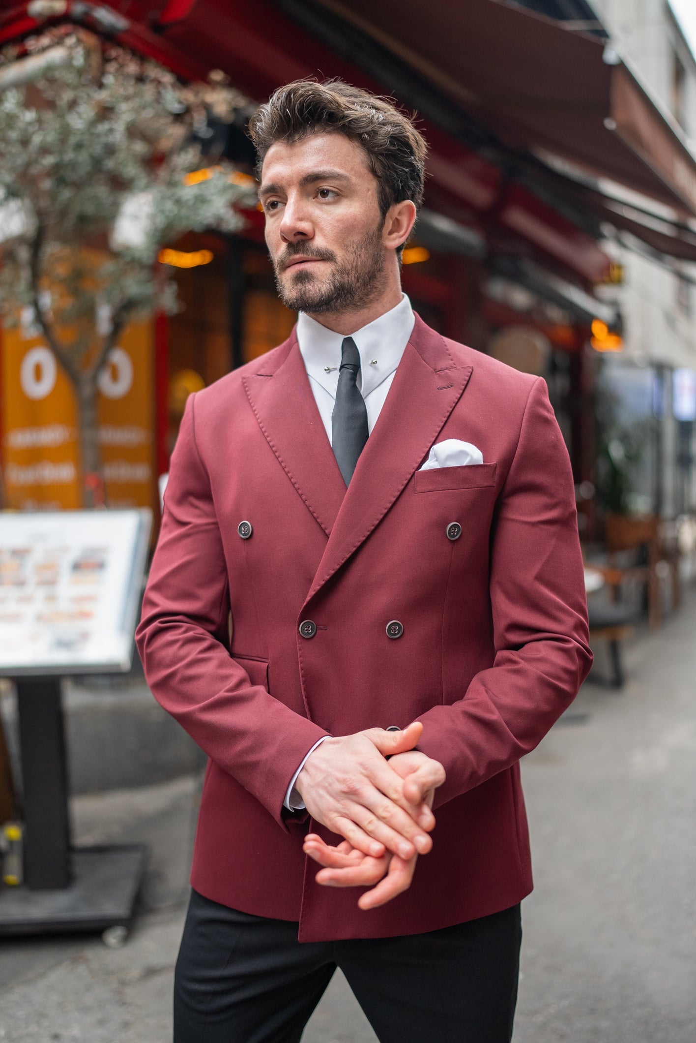 Bordeaux Double Breasted Blazer - BRABION