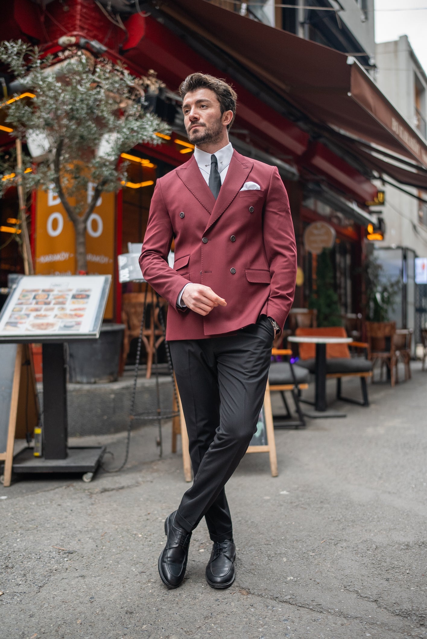 Bordeaux Double Breasted Blazer - BRABION