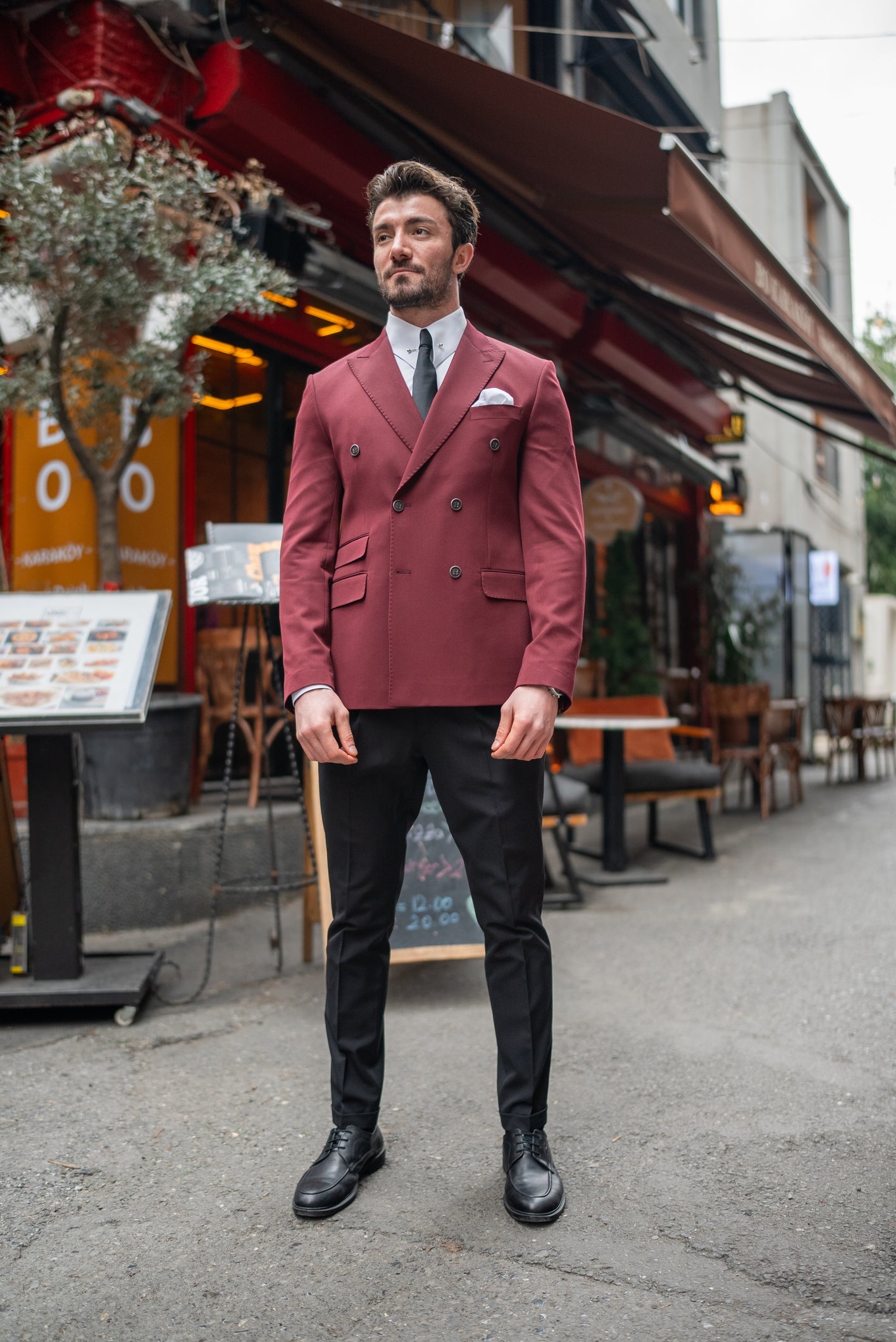 Bordeaux Double Breasted Blazer - BRABION