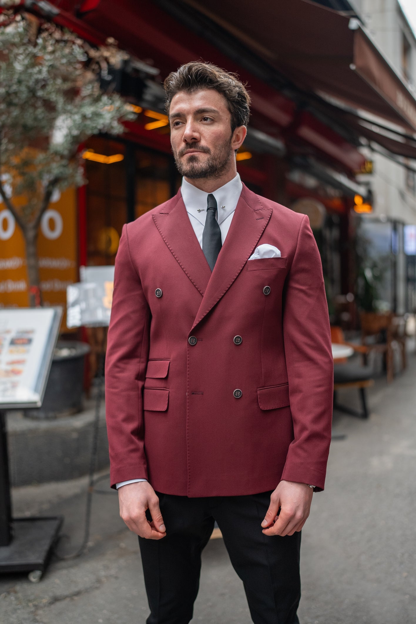 Bordeaux Double Breasted Blazer - BRABION