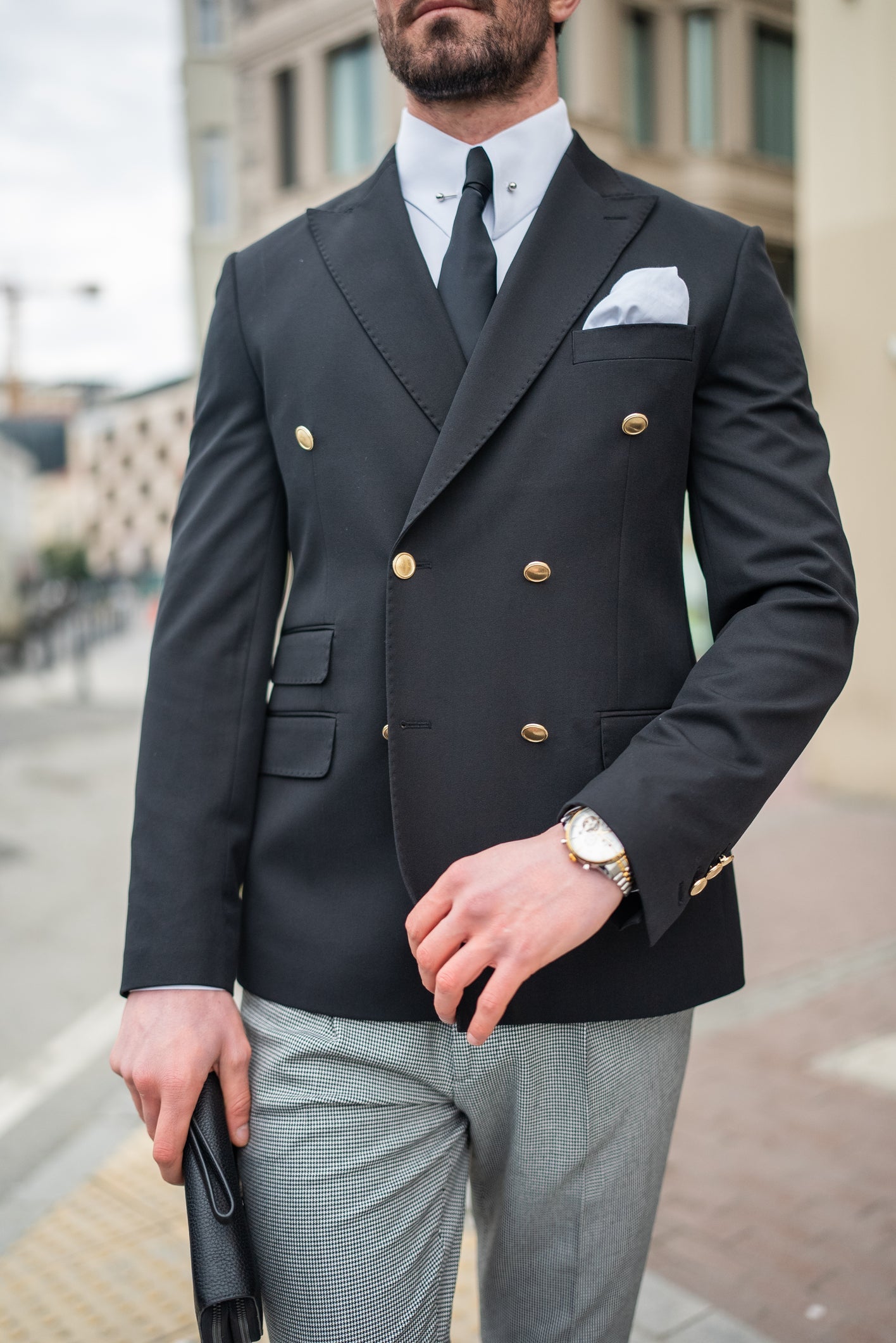 Black Double Breasted Blazer - BRABION