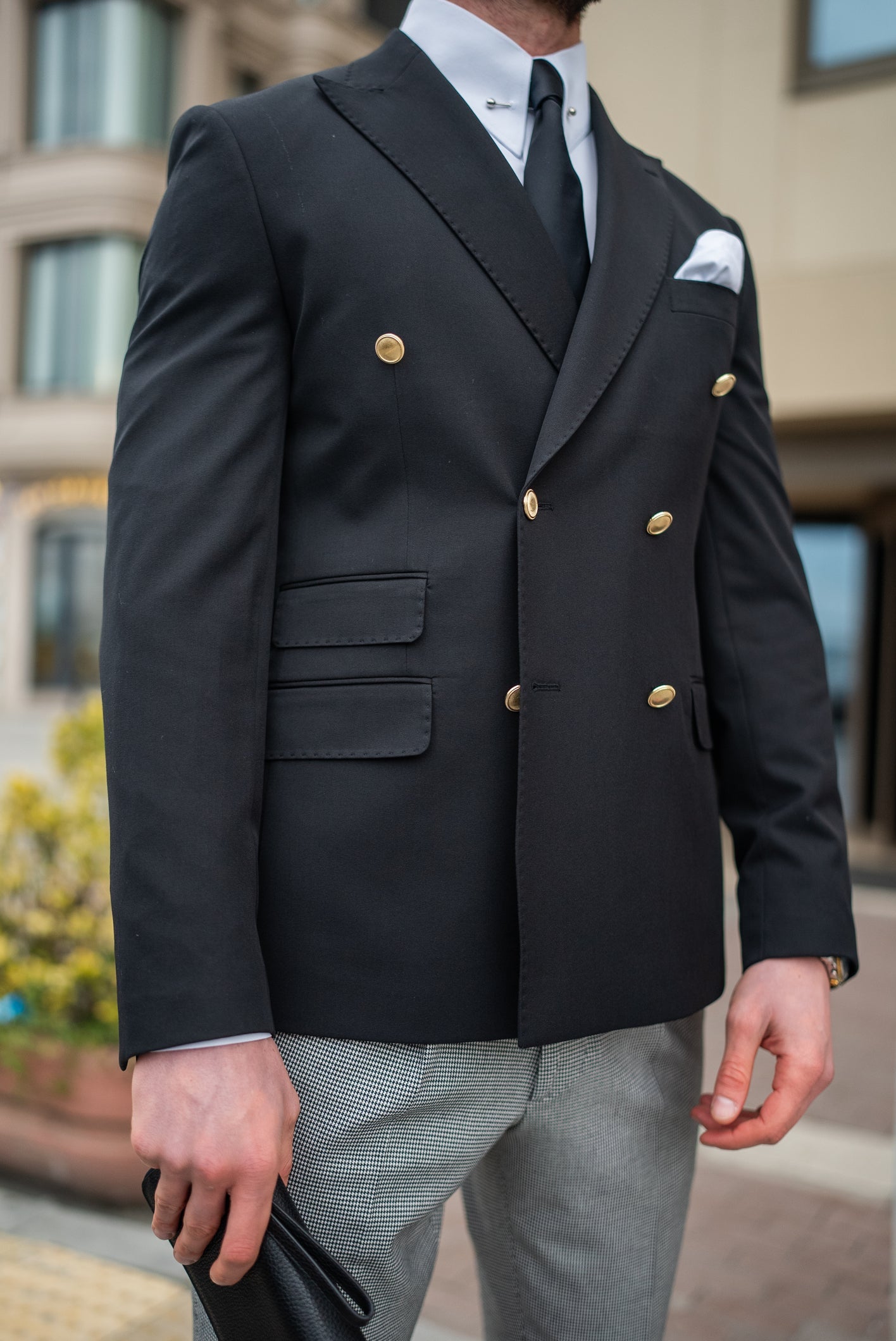 Black Double Breasted Blazer - BRABION