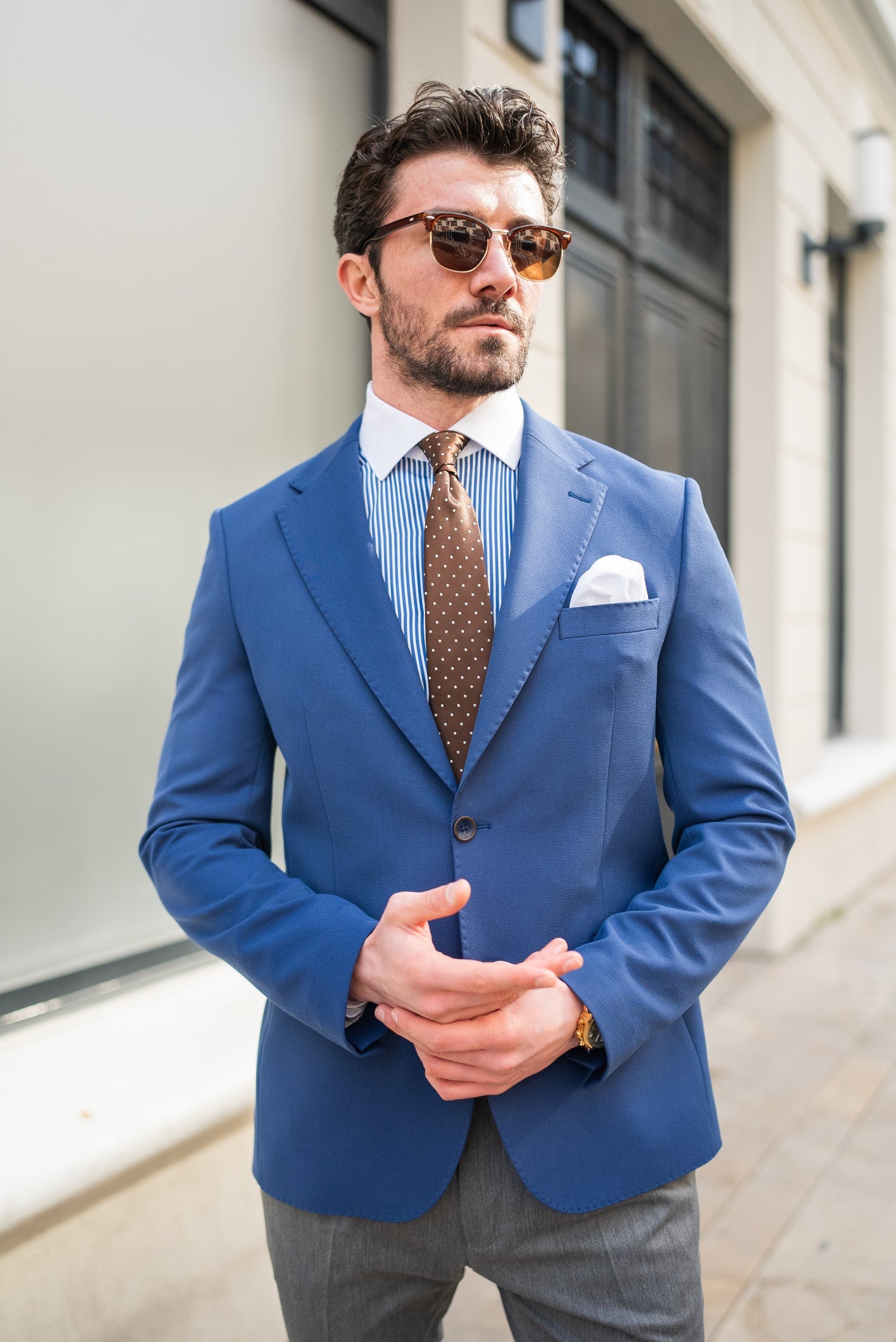 Navy Single Breasted Blazer - BRABION