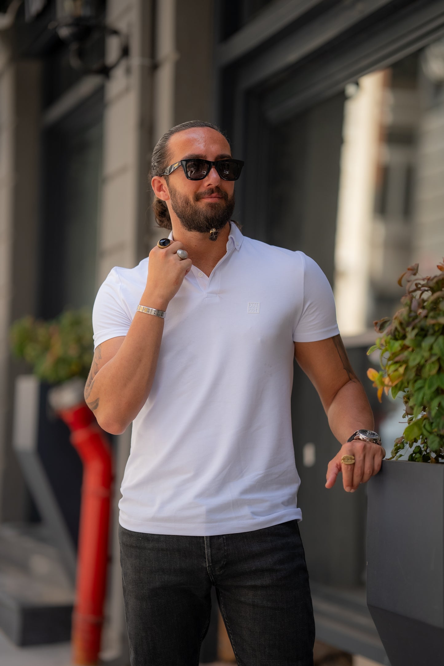 Brabion Alonso White Slim Fit Polo T-Shirt