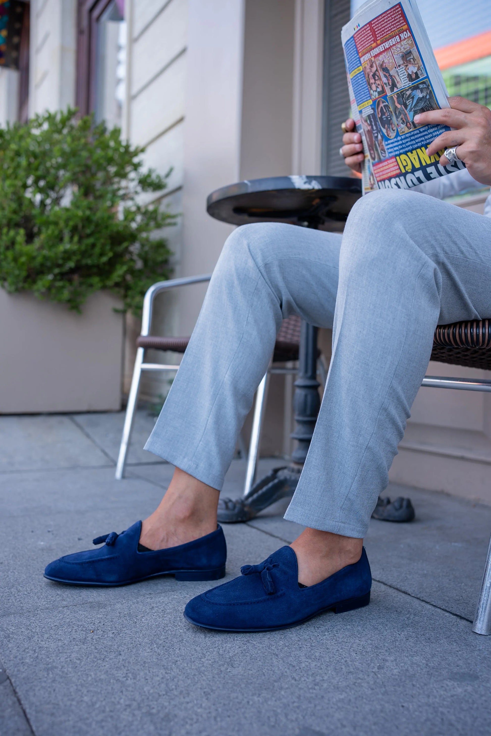 dress blue bravos Brabion Bravo Navy Blue Suede Loafers - Stylish Men's Formal and Smart-Casual Shoes EU 43 - US 10