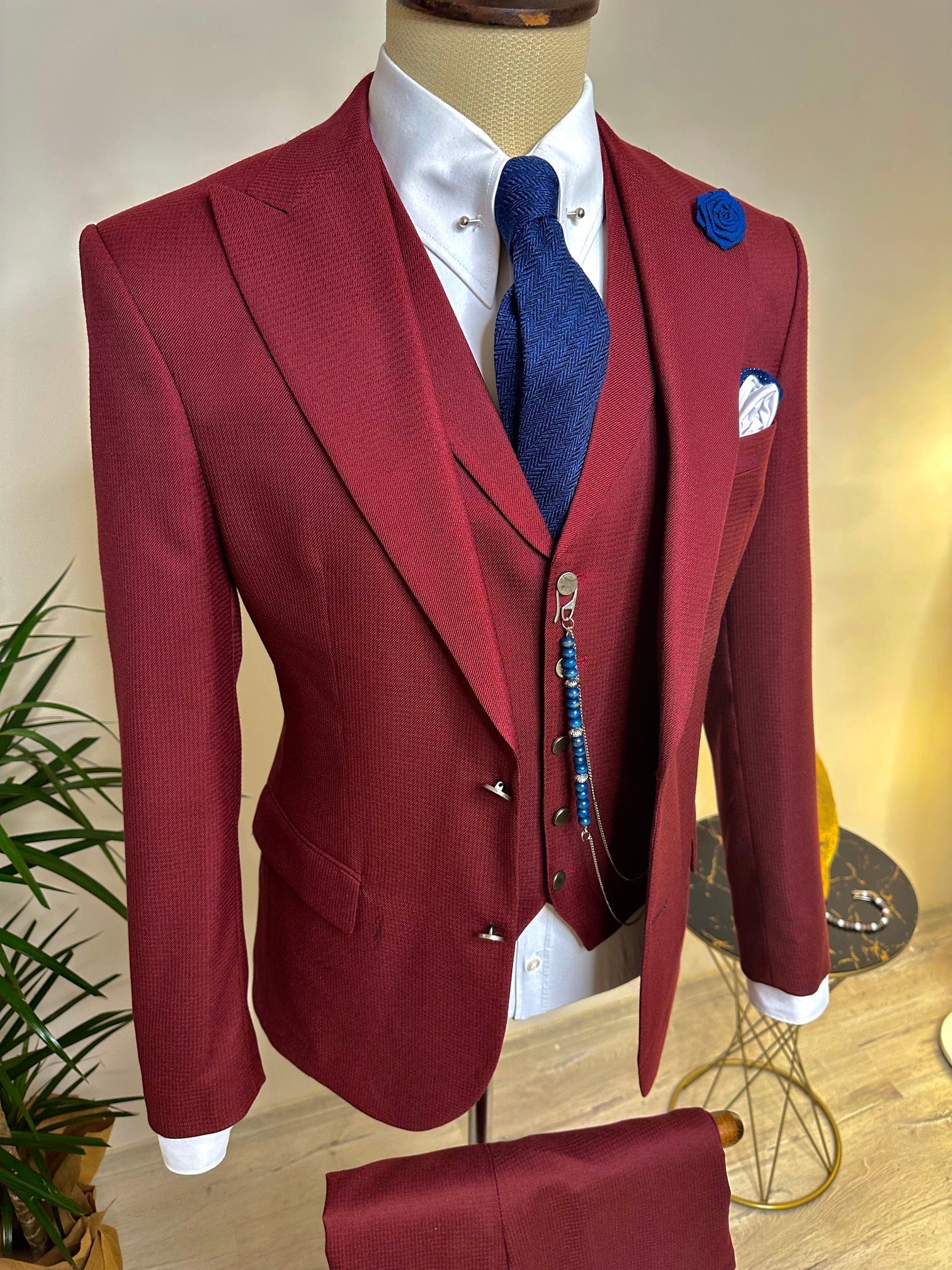Bordeaux Slim-Fit Suit 3-Piece VIOSSI