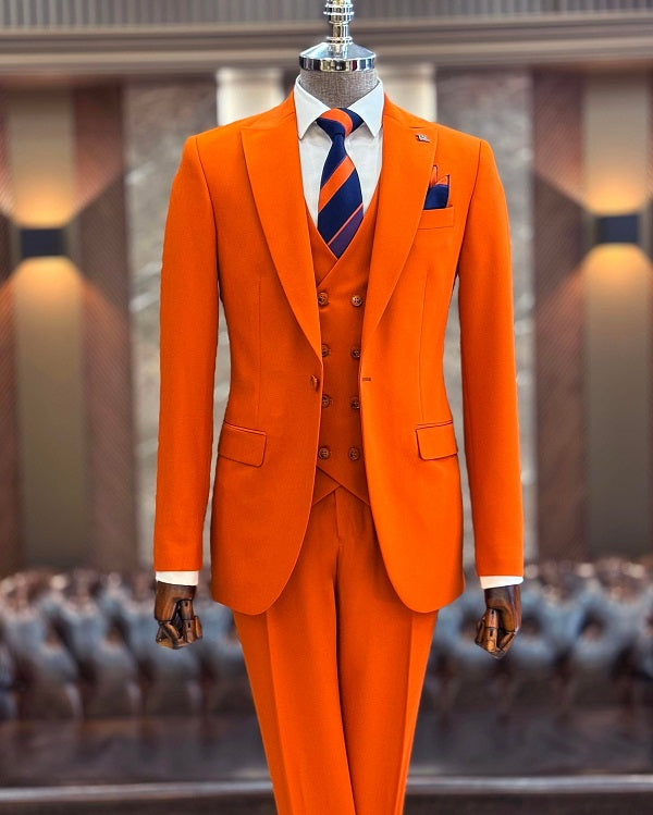 Brabion Abbot Orange Slim Fit Suit for Every Occasion