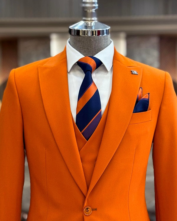 Brabion Abbot Orange Slim Fit Suit for Every Occasion