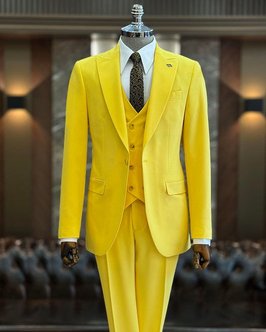 Brabion Abbot Yellow Slim Fit Suit