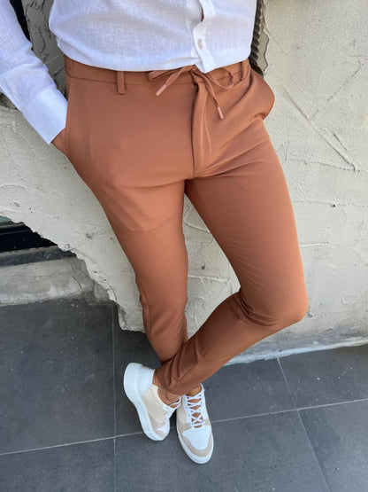 Lyon Brown Slim Fit Rope Pants for Every Occasion