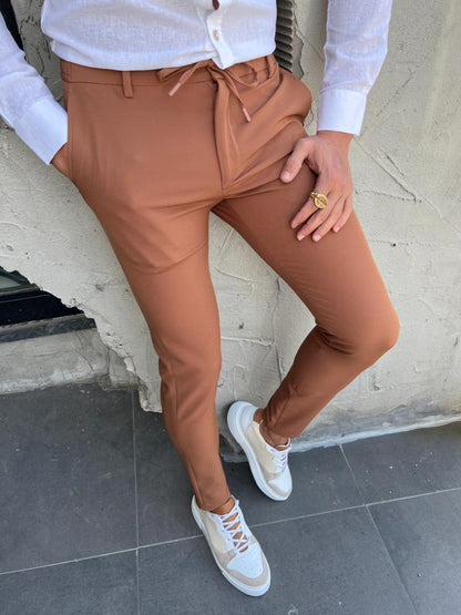 Lyon Brown Slim Fit Rope Pants for Every Occasion