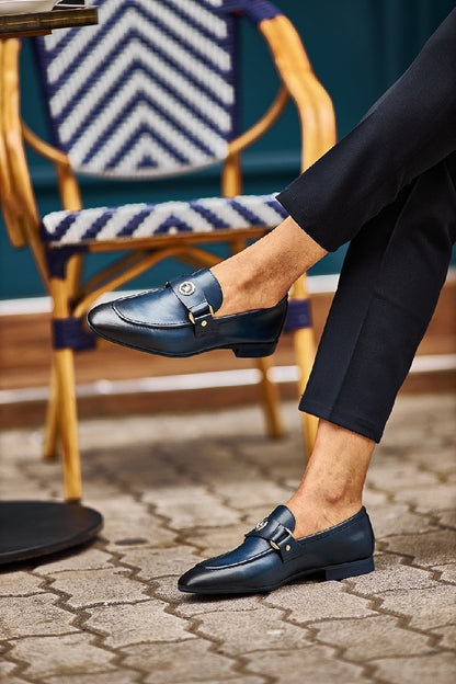 Brabion Levanzo Navy Blue Penny Loafers