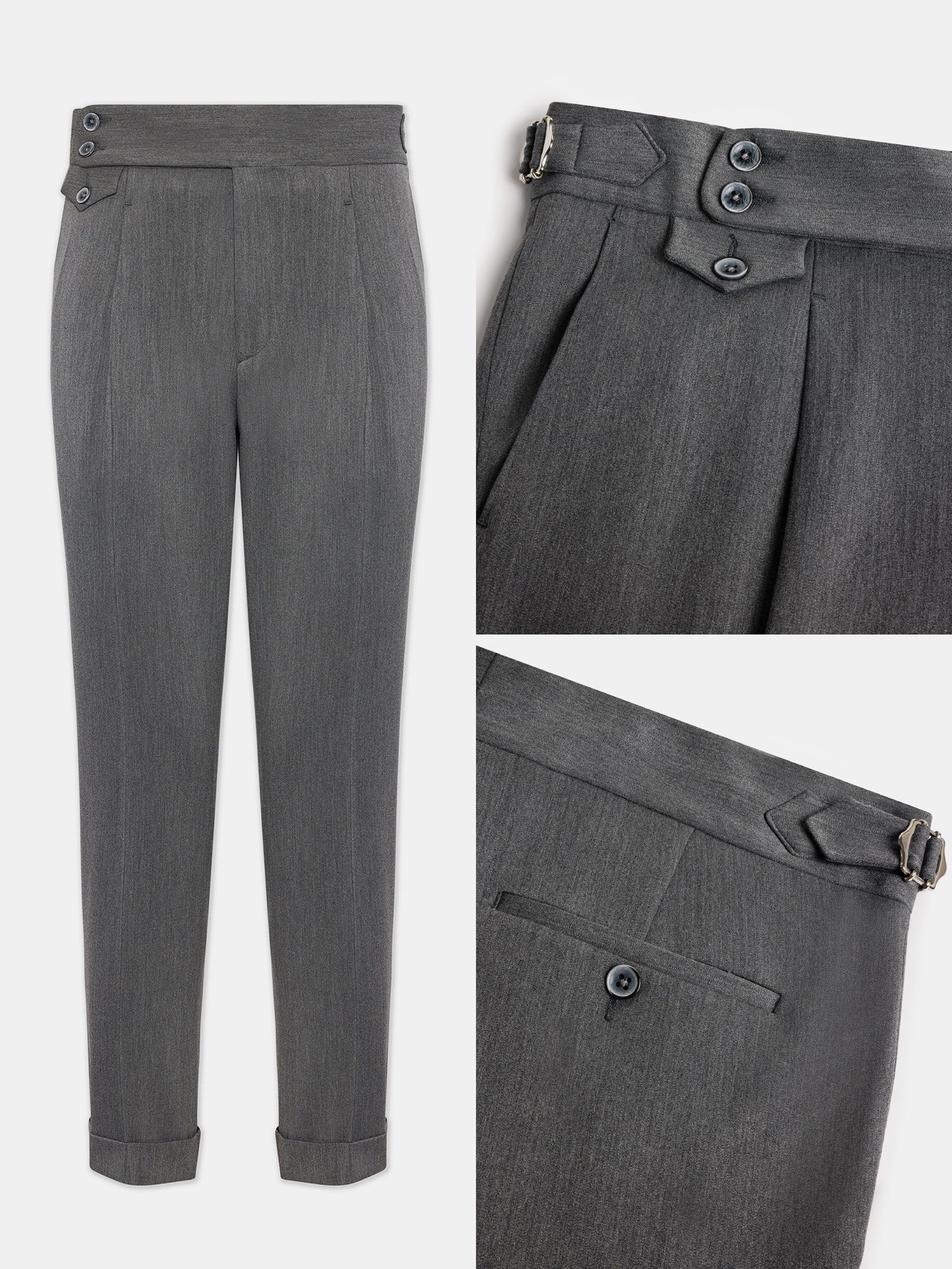 London Grey High Waist Slim-Fit Pants VIOSSI