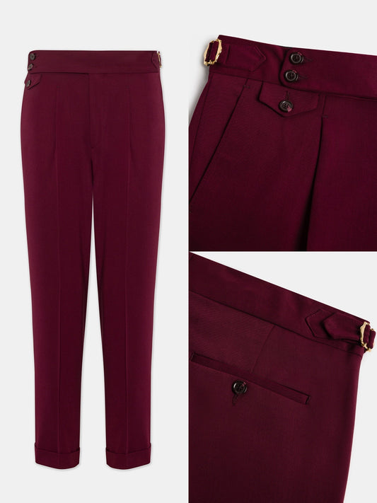 London Bordeaux High Waist Slim-Fit Pants VIOSSI
